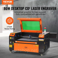 Vevor 312675 Лазерний гравірувальний верстат CO2 потужністю 80 Вт, 500x700 мм, лазерне різання зі швидкістю 500 мм/с та