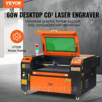 Vevor 312679 Лазерний гравірувальний верстат CO2 потужністю 60 Вт, 400x600 мм, 500 мм/с, лазерне різання з двостороннім повітряним