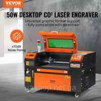 Vevor 312678 Лазерний гравірувальний верстат CO2 потужністю 50 Вт, 300x500 мм, 500 мм/с, лазерне різання з двостороннім повітряним
