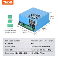 Vevor 312680 Блок живлення лазера CO2 для лазерного гравера/різака з лазерною трубкою 40 Вт -30-65 ℃