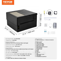 Vevor 312686 Лазерний гравер корпус 80x80x50см захисна кришка 2м вихлопна труба 5W LED світло