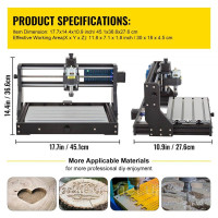 Vevor 312694 CNC 3018 Diy Гравірувальний верстат Pro 300 x 180 x 45 мм Гравірувальний верстат з 3 осями Міні лазерний Vevor 312694 CNC 3018 Diy Гравірувальний верстат Pro 300 x 180 x 45 мм Гравірувальний верстат з 3 осями Міні лазерний