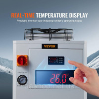 Vevor 312702 Промисловий водоохолоджувач, CW6000, система охолодження води з компресором потужністю 1500 Вт, ємність бака для води Vevor 312702 Промисловий водоохолоджувач, CW6000, система охолодження води з компресором потужністю 1500 Вт, ємність бака для води