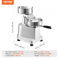 Vevor 312202 Комерційна котлета для гамбургерів, 13 см, котлета для гамбургерів з яловичини, міцний, безпечний для харчових Vevor 312202 Комерційна котлета для гамбургерів, 13 см, котлета для гамбургерів з яловичини, міцний, безпечний для харчових