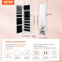 Vevor 312718 Шафа для ювелірних виробів Дзеркальна шафа Дзеркало для зберігання ювелірних виробів 1,2 м На стіні Vevor 312718 Шафа для ювелірних виробів Дзеркальна шафа Дзеркало для зберігання ювелірних виробів 1,2 м На стіні