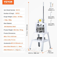 Vevor 312215 Ручний тістороздільник в упаковці 10 ручних тісторізок для випікання хліба 120-560 г