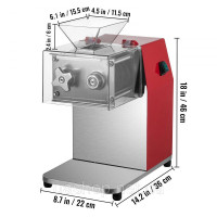 Vevor 312249 Комерційна м'ясорубка, 850 Вт М'ясорубка для нарізки м'яса 250 кг/шт Універсальна слайсерка, відстань між лезами 3,5 Vevor 312249 Комерційна м'ясорубка, 850 Вт М'ясорубка для нарізки м'яса 250 кг/шт Універсальна слайсерка, відстань між лезами 3,5