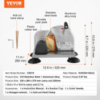 Vevor 312255 Ручна хліборізка, сиро/маслорізка Kitchen 0-15см
