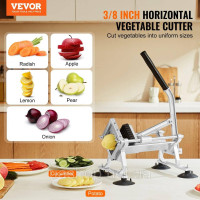 Vevor 312262 Комерційна овочерізка, фрукторізка 3/8 дюйма, овочерізка з нержавіючої сталі та алюмінієвого сплаву, з нековзними Vevor 312262 Комерційна овочерізка, фрукторізка 3/8 дюйма, овочерізка з нержавіючої сталі та алюмінієвого сплаву, з нековзними