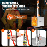 Vevor 312741 Portable Propane Forge 1 Burner Melting Furnace Kit Square 1427℃ Vevor 312741 Portable Propane Forge 1 Burner Melting Furnace Kit Square 1427℃