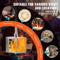 Vevor 312741 Portable Propane Forge 1 Burner Melting Furnace Kit Square 1427℃ Vevor 312741 Portable Propane Forge 1 Burner Melting Furnace Kit Square 1427℃