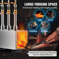 Vevor 312740 Portable Propane Forge 3 Burner Melting Furnace Kit Square 1427℃ Vevor 312740 Portable Propane Forge 3 Burner Melting Furnace Kit Square 1427℃