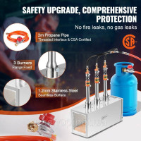 Vevor 312740 Portable Propane Forge 3 Burner Melting Furnace Kit Square 1427℃ Vevor 312740 Portable Propane Forge 3 Burner Melting Furnace Kit Square 1427℃