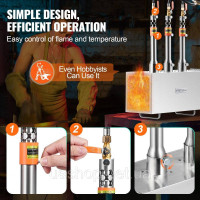 Vevor 312740 Portable Propane Forge 3 Burner Melting Furnace Kit Square 1427℃ Vevor 312740 Portable Propane Forge 3 Burner Melting Furnace Kit Square 1427℃