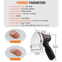 Vevor 312280 Шашличниця Kebab Slicer 80 Вт, Акумуляторний електричний ніж для гіроскопів, Електричний ніж для шаурми з