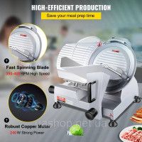 Vevor 312269 Комерційна м'ясорубка 240 Вт, електрична харчова ломтерізка з лезом з вуглецевої сталі 25,4 см, регульованою товщиною Vevor 312269 Комерційна м'ясорубка 240 Вт, електрична харчова ломтерізка з лезом з вуглецевої сталі 25,4 см, регульованою товщиною