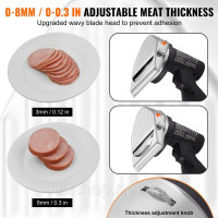 Vevor 312279 Шашличниця Kebab Slicer 80 Вт, Акумуляторний електричний ніж для гіроскопів, Ніж для турецької шаурми з регульованою
