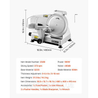 Vevor 312271 М'ясорізка Електрична 180 Вт Делікатеси Кутер М'ясо Хліб Сир Vevor 312271 М'ясорізка Електрична 180 Вт Делікатеси Кутер М'ясо Хліб Сир