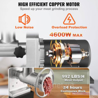 Vevor 312282 Електрична м'ясорубка з нержавіючої сталі 1100 Вт 450 кг/год. Машина для приготування фаршу для ковбас Vevor 312282 Електрична м'ясорубка з нержавіючої сталі 1100 Вт 450 кг/год. Машина для приготування фаршу для ковбас
