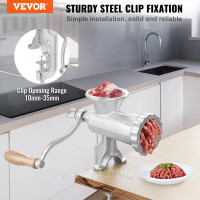 Vevor 312290 Ручна м'ясорубка 5 / 8 мм ріжучі пластини, м'ясорубка кухонний помічник вкл. 3 трубки для наповнення ковбас & штовхач Vevor 312290 Ручна м'ясорубка 5 / 8 мм ріжучі пластини, м'ясорубка кухонний помічник вкл. 3 трубки для наповнення ковбас & штовхач