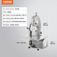 Vevor 312313 Стрічкова пилка для м'яса Пила для кісток 1800 Вт Машина для різання кісток настільний пристрій Vevor 312313 Стрічкова пилка для м'яса Пила для кісток 1800 Вт Машина для різання кісток настільний пристрій