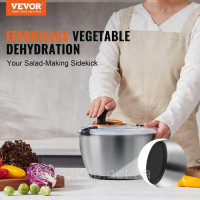 Vevor 312315 Сушарка для салату з кривошипним приводом 4,5 л, сушарка для овочів, пральна машина, очищувач салату та сушарка для Vevor 312315 Сушарка для салату з кривошипним приводом 4,5 л, сушарка для овочів, пральна машина, очищувач салату та сушарка для