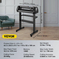 Vevor 312807 Плоттер з шириною різання 780 мм, різак для фольги 10 - 800 мм/с, 3 леза для різання фольги Плоттер для різання Vevor 312807 Плоттер з шириною різання 780 мм, різак для фольги 10 - 800 мм/с, 3 леза для різання фольги Плоттер для різання