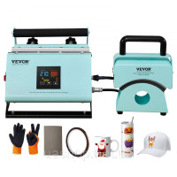 Vevor 312857 2 в 1 термопрес кружка капелюх термомашина капелюх прес 155х80мм