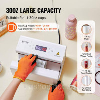 Vevor 312856 Automatic Tumbler Heat Press Sublimation Mug 325-887 мл білий Vevor 312856 Automatic Tumbler Heat Press Sublimation Mug 325-887 мл білий