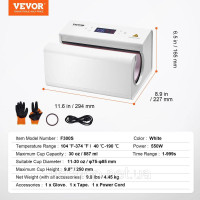 Vevor 312856 Automatic Tumbler Heat Press Sublimation Mug 325-887 мл білий Vevor 312856 Automatic Tumbler Heat Press Sublimation Mug 325-887 мл білий
