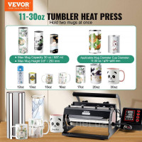 Vevor 312870 Heat Press Mug Heat Press 887ml Sublimation Mug DIY Black