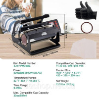 Vevor 312870 Heat Press Mug Heat Press 887ml Sublimation Mug DIY Black