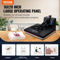 Vevor 312875 Heat Press 406x510mm Sublimation Printer Transfer DIY T-Shirt Black Vevor 312875 Heat Press 406x510mm Sublimation Printer Transfer DIY T-Shirt Black