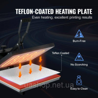 Vevor 312875 Heat Press 406x510mm Sublimation Printer Transfer DIY T-Shirt Black Vevor 312875 Heat Press 406x510mm Sublimation Printer Transfer DIY T-Shirt Black