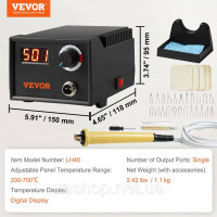 Vevor 312882 Професійний інструмент для випалювання по дереву, вогневий розпис, набір цифрових дисплеїв для випалювання по дереву,