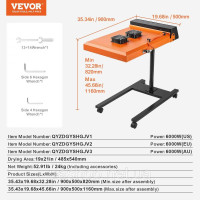 Vevor 312921 Швидка сушарка 6000 Вт, 485x540 мм, трафаретний друк, трафаретний друк, сушарка з датчиком, регульованою по висоті, Vevor 312921 Швидка сушарка 6000 Вт, 485x540 мм, трафаретний друк, трафаретний друк, сушарка з датчиком, регульованою по висоті,
