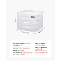 Vevor 312928 4 x Box Scrapbook Scrapbook, що складаються з ящиків для настільних ігор пластикова кришка