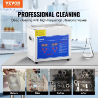 Vevor 313427 Ультразвуковий очисник JPS-20A 3L Очисник Ультразвуковий ультразвуковий очисник Ультразвуковий очисник Нержавіюча
