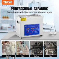 Vevor 313429 Ультразвукова мийка 6L з нержавіючої сталі з цифровим дисплеєм для ювелірних виробів Vevor 313429 Ультразвукова мийка 6L з нержавіючої сталі з цифровим дисплеєм для ювелірних виробів