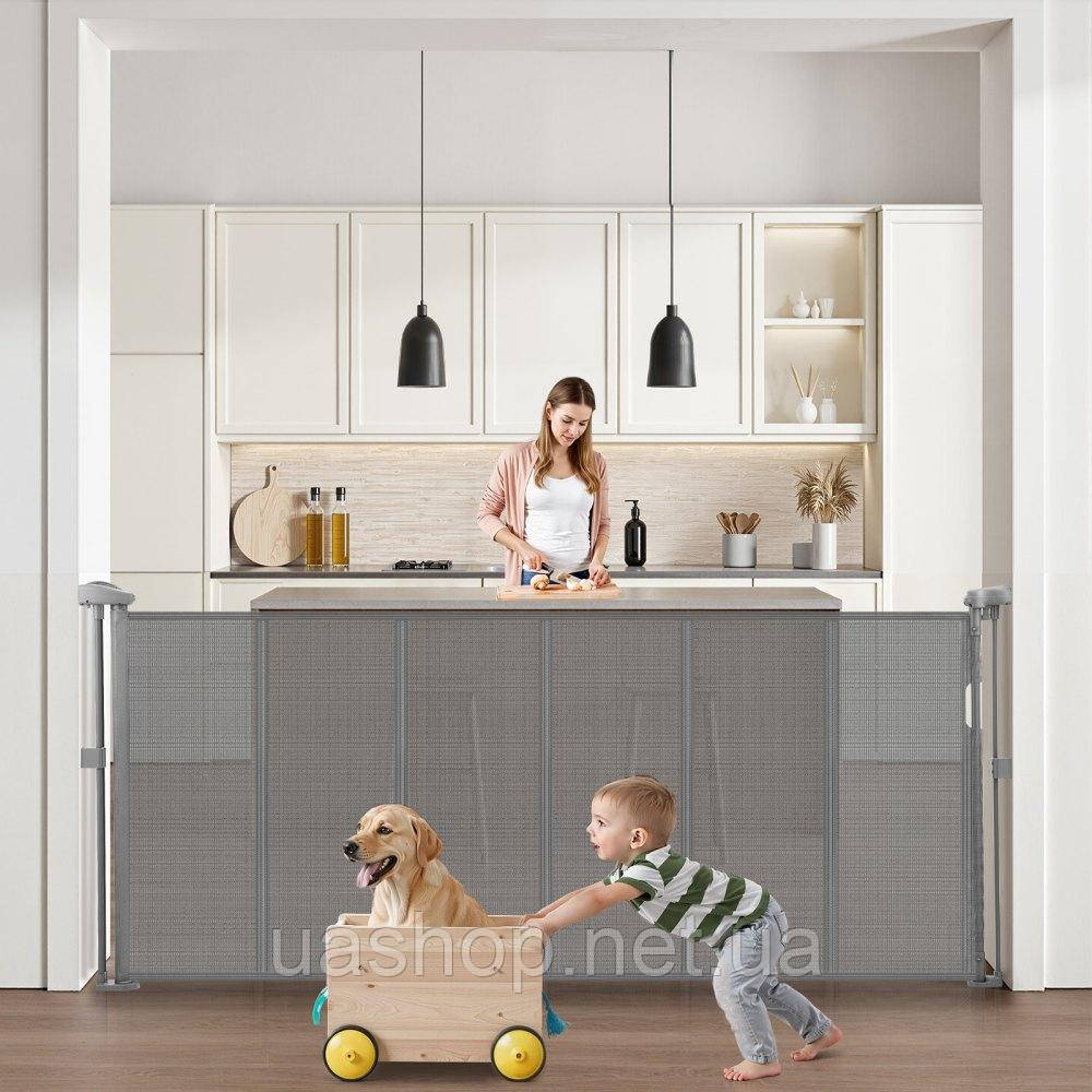 Vevor 312961 Захисна решітка для решітки, що розширюється, розширюється для домашніх тварин сірий 87 см