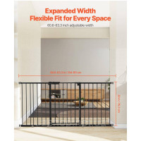 Vevor 312973 Перегородка для сходів та дверей Baby Gate з регульованою шириною (154-161 см), сходова хвіртка заввишки 76,2 см з Vevor 312973 Перегородка для сходів та дверей Baby Gate з регульованою шириною (154-161 см), сходова хвіртка заввишки 76,2 см з