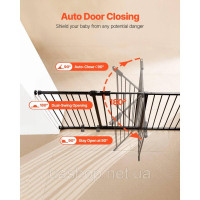 Vevor 312973 Перегородка для сходів та дверей Baby Gate з регульованою шириною (154-161 см), сходова хвіртка заввишки 76,2 см з Vevor 312973 Перегородка для сходів та дверей Baby Gate з регульованою шириною (154-161 см), сходова хвіртка заввишки 76,2 см з