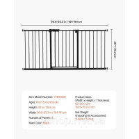 Vevor 312973 Перегородка для сходів та дверей Baby Gate з регульованою шириною (154-161 см), сходова хвіртка заввишки 76,2 см з Vevor 312973 Перегородка для сходів та дверей Baby Gate з регульованою шириною (154-161 см), сходова хвіртка заввишки 76,2 см з