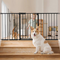 Vevor 312973 Перегородка для сходів та дверей Baby Gate з регульованою шириною (154-161 см), сходова хвіртка заввишки 76,2 см з Vevor 312973 Перегородка для сходів та дверей Baby Gate з регульованою шириною (154-161 см), сходова хвіртка заввишки 76,2 см з