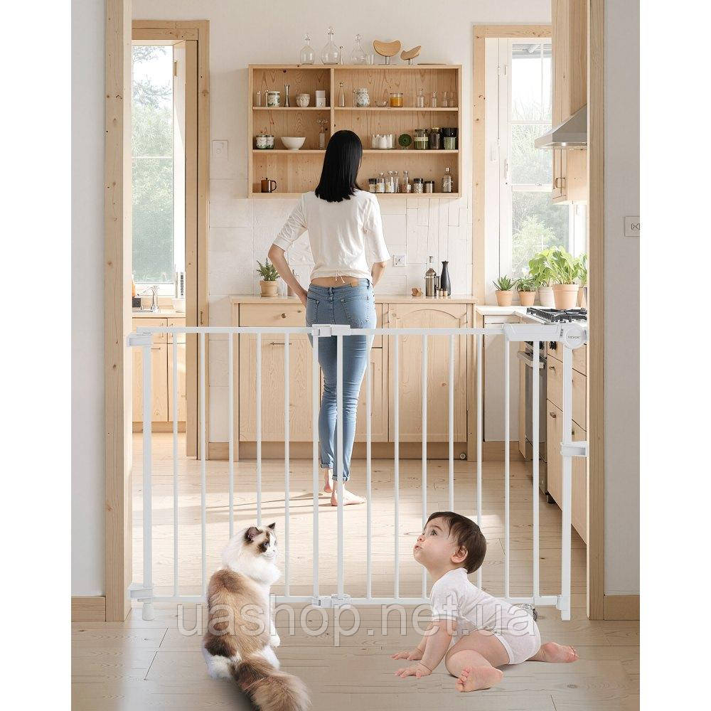 Vevor 312963 Роздільник для воріт для собак Baby Gate 750-1092 мм, регульована ширина, білий