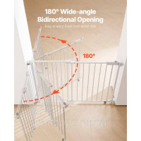 Vevor 312963 Роздільник для воріт для собак Baby Gate 750-1092 мм, регульована ширина, білий
