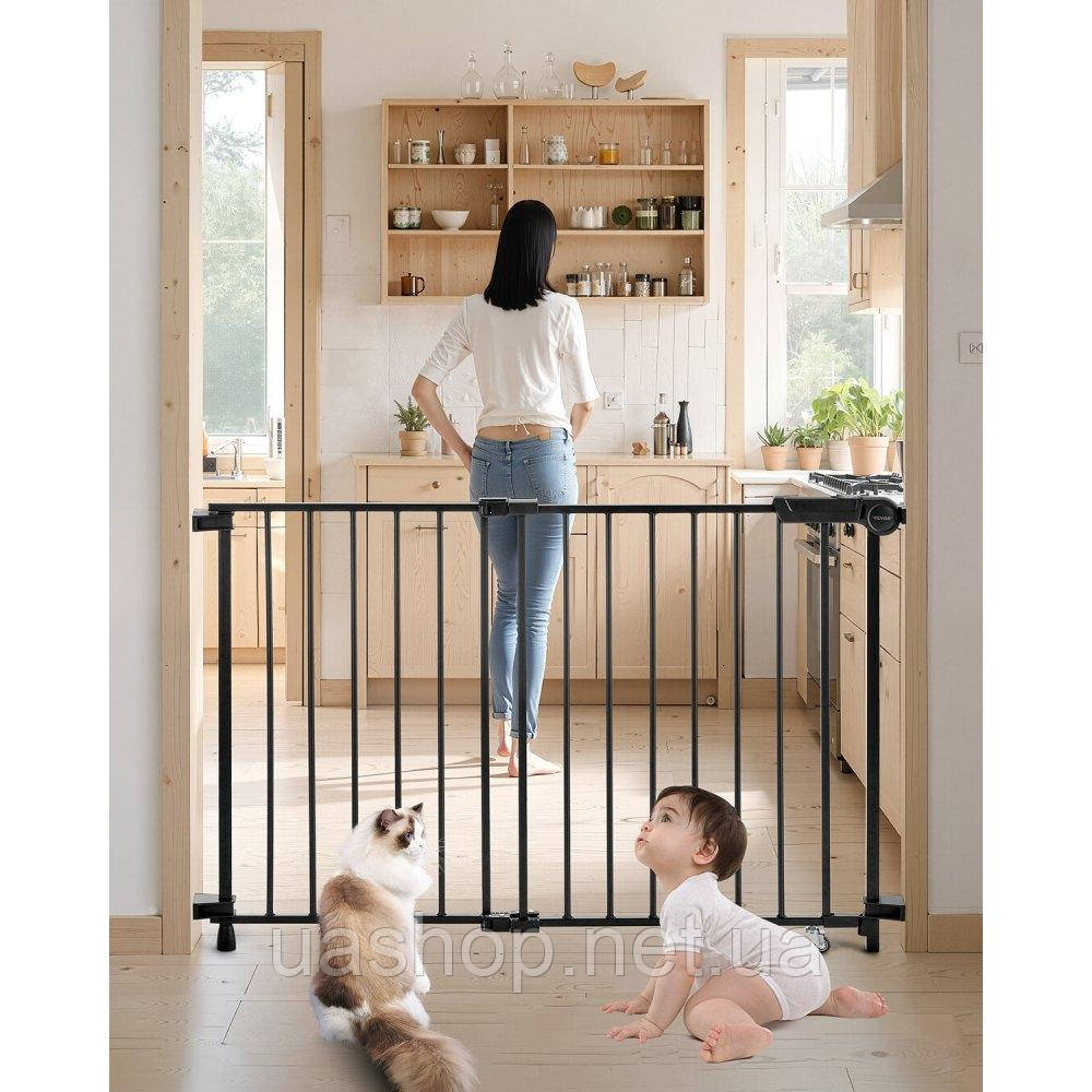 Vevor 312964 Роздільник для воріт для собак Baby Gate 750-1092 мм, регульована ширина, чорний