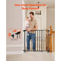 Vevor 312964 Роздільник для воріт для собак Baby Gate 750-1092 мм, регульована ширина, чорний