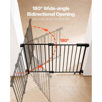 Vevor 312964 Роздільник для воріт для собак Baby Gate 750-1092 мм, регульована ширина, чорний
