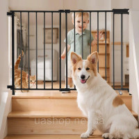 Vevor 312964 Роздільник для воріт для собак Baby Gate 750-1092 мм, регульована ширина, чорний